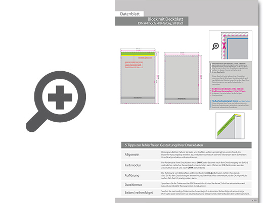 Product Bild block_mit_leimbindung_und_deckblatt__din_a4__50_blatt__4_0_farbig_einseitig_bedruckt